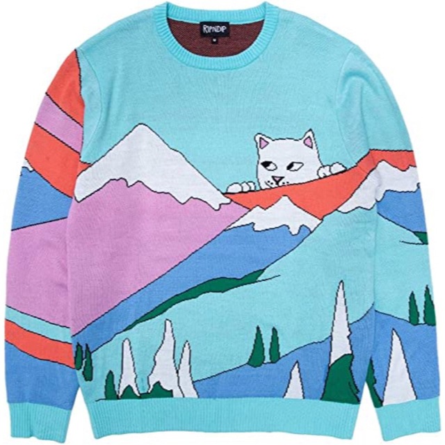 RIPNDIP ニット L Kiss The Sky Sweater マルチ