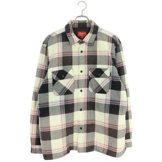 シュプリーム(Supreme)のシュプリーム  20AW  Quilted Flannel Shirt キルテッドフランネルチェック長袖シャツ メンズ L(シャツ)