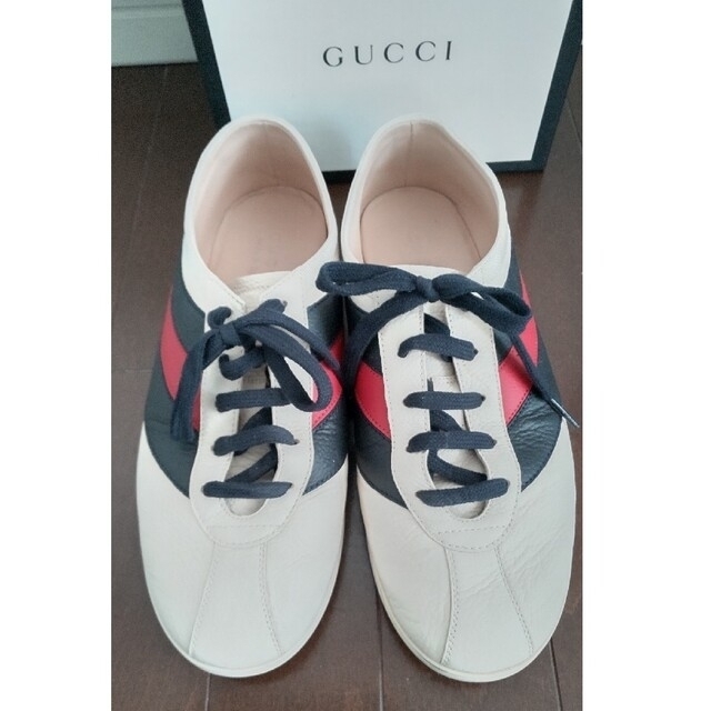 Gucci(グッチ)のGUCCI　レザースニーカー　7サイズ メンズの靴/シューズ(スニーカー)の商品写真