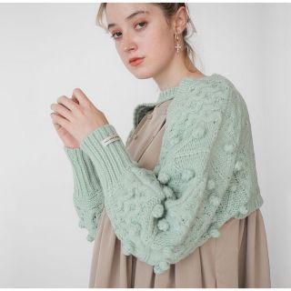 試着のみ madder madder ポンポンニットカーディガン