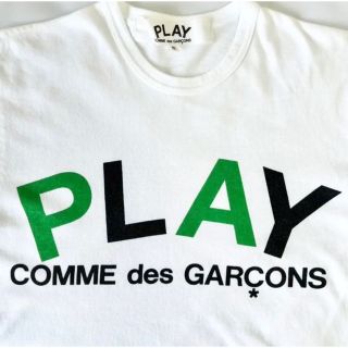 コムデギャルソン(COMME des GARCONS)の【現在希少美品】コムデギャルソンPLAY ②BLK ×GRN文字ロゴTシャツ(Tシャツ/カットソー(半袖/袖なし))