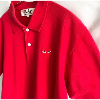 コムデギャルソン(COMME des GARCONS)の【美品】COMME des GARÇONS PLAY③ハートロゴ半袖ポロシャツ(ポロシャツ)