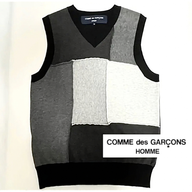 【美品】COMME des GARÇONS HOMMEカラーブロックコットンジレ