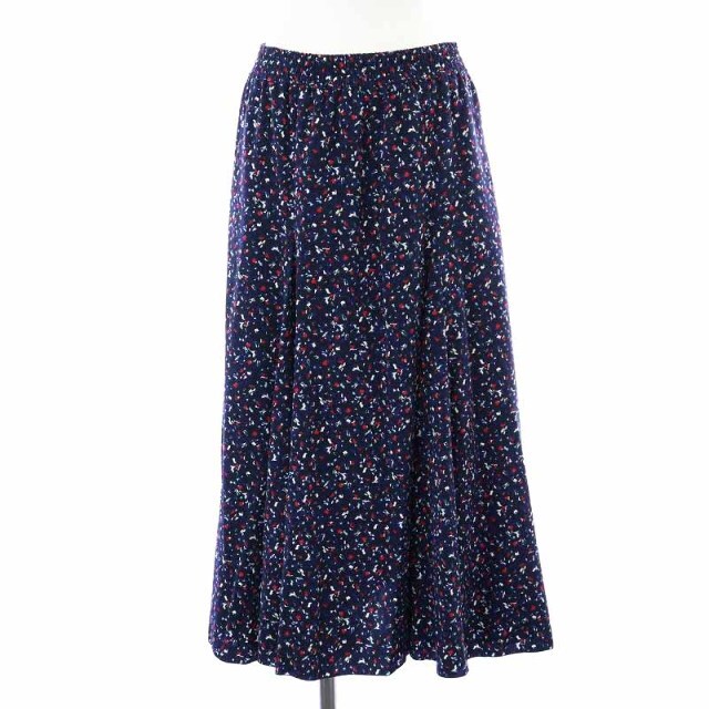 IENA(イエナ)のIENA 21AW フレアスカート ロング 花柄 38 M 紺 マルチカラー レディースのスカート(ロングスカート)の商品写真