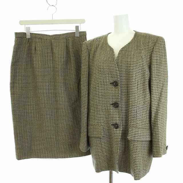 leilian(レリアン)のレリアン スーツ セットアップ 上下 ジャケット スカート 9 M ベージュ レディースのフォーマル/ドレス(スーツ)の商品写真