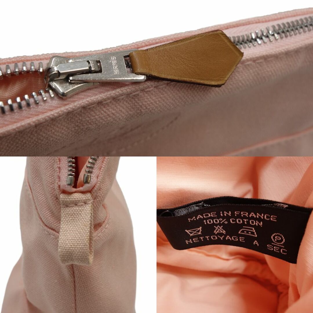 エルメス HERMES ボリードポーチMM 化粧ポーチ コットンキャンバス