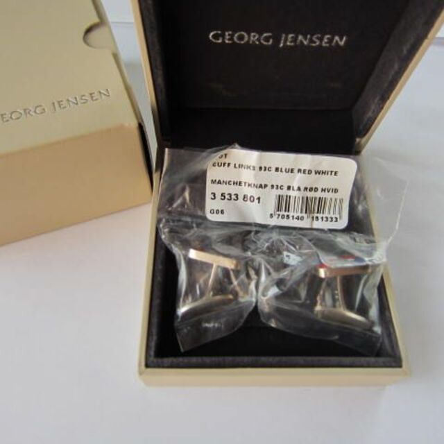 Georg Jensen(ジョージジェンセン)の【新品・未開封】ジョージ・ジェンセン　カフリンクス　ブルー・レッド・ホワイト　 メンズのファッション小物(カフリンクス)の商品写真