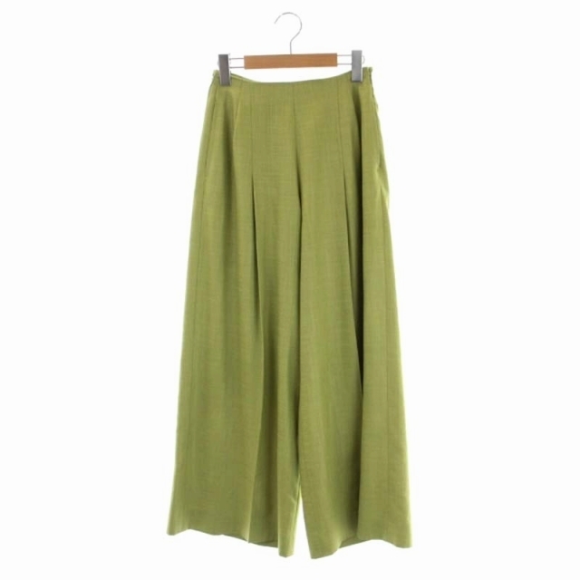 アディアム Wide Leg Pant ワイドパンツ タック 黄緑 4181434cm裾幅