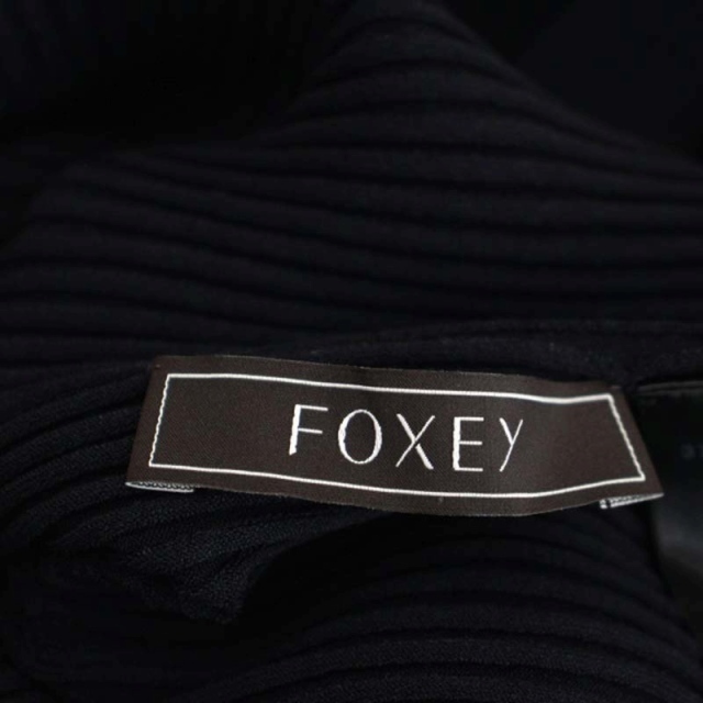フォクシー FOXEY 37559 HALF MOON  ニットトップ カットソー 38/ブラック トップス シャツ 半袖 プルオーバー【2400013511339】