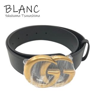 グッチ(Gucci)のグッチ GGマーモント ダブルGバックル ベルト レザー ブラック ゴールド 397660 メンズ GUCCI 横浜BLANC(ベルト)