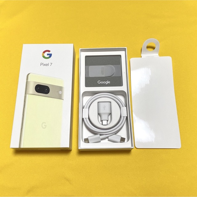 Google Pixel(グーグルピクセル)の【美品】オマケ２個付き！☆ google Pixel7レモングラス スマホ/家電/カメラのスマートフォン/携帯電話(スマートフォン本体)の商品写真