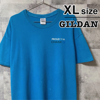 ギルタン(GILDAN)のGILDAN ギルダン　Tシャツ　ライトブルー　水色　ワンポイント　USA古着(Tシャツ/カットソー(半袖/袖なし))