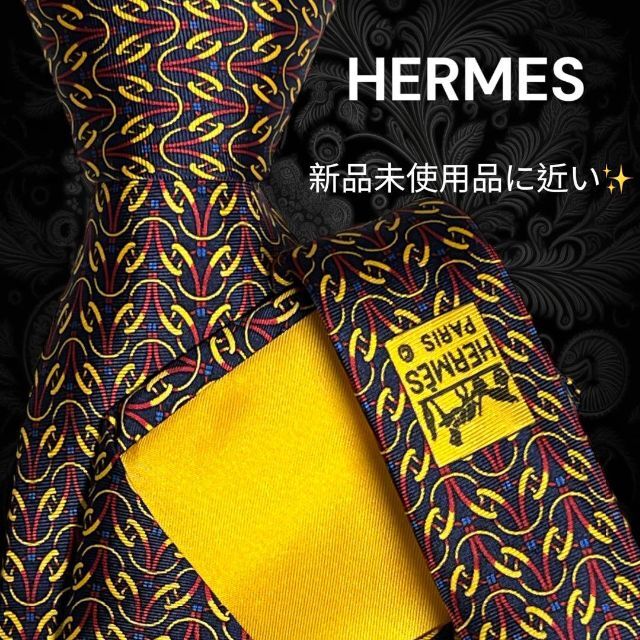 Hermes - 【世界最高峰ネクタイ✨️極美品✨️】HERMES ダークネイビー