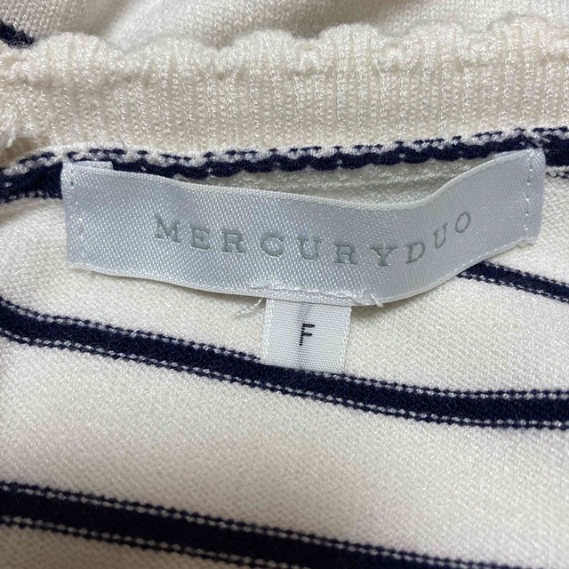 MERCURYDUO(マーキュリーデュオ)のMERCURYDUO マーキュリーデュオ　ノースリーブ　ボーダー　カットソー レディースのトップス(カットソー(半袖/袖なし))の商品写真