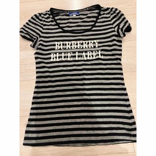 バーバリーブルーレーベル(BURBERRY BLUE LABEL)のバーバリーブルーレーベル　ボーダーロゴTシャツ　38(Tシャツ(半袖/袖なし))