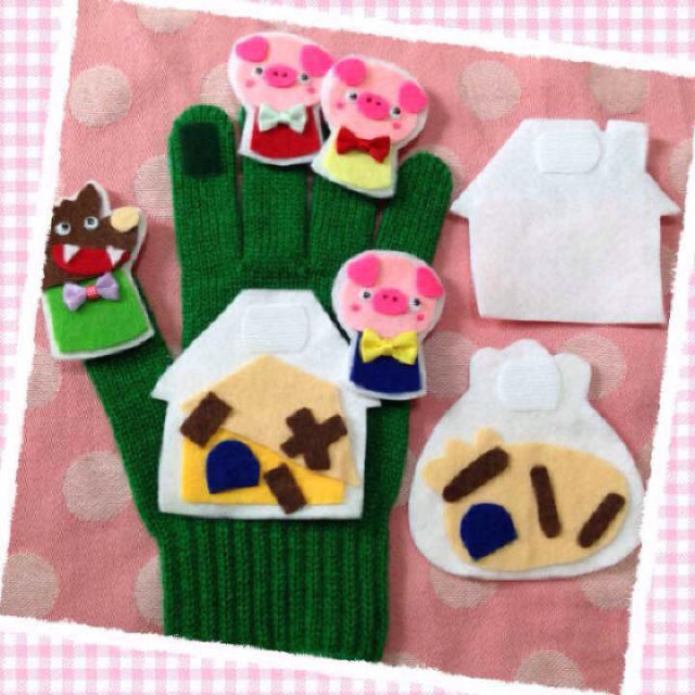 ３びきのこぶた♡ピンク ハンドメイドのキッズ/ベビー(その他)の商品写真