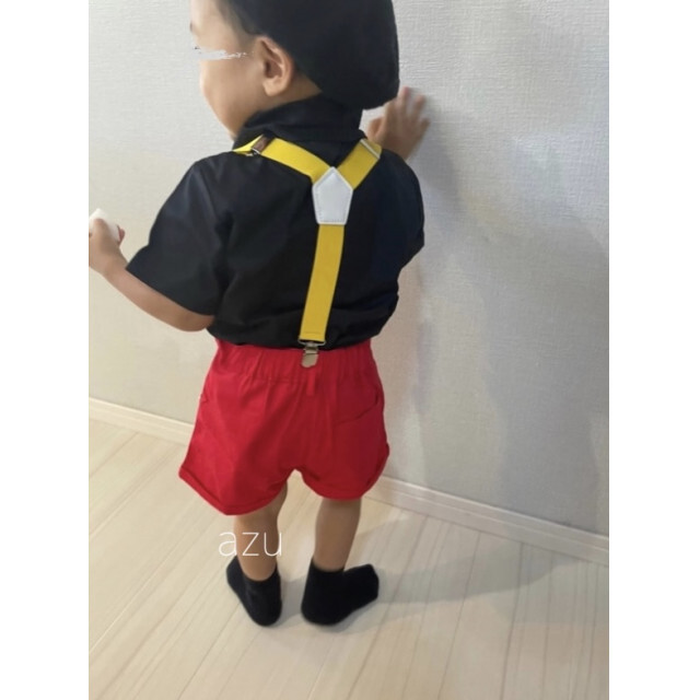 ブラック レッド 110 ミッキーカラー セットアップ 人気 かわいい 派手 キッズ/ベビー/マタニティのキッズ服女の子用(90cm~)(ワンピース)の商品写真