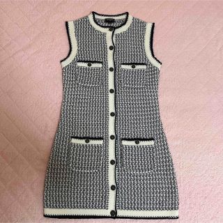 シャネル(CHANEL)のシャネル 22SS ツイード ノースリーブ ニット ワンピース size:36(ロングワンピース/マキシワンピース)