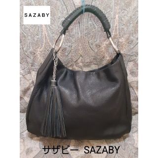 サザビー(SAZABY)のサザビー SAZABY 本革/ワンハンドル/ハンドバッグ/本革チャーム付き(ハンドバッグ)