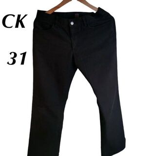 シーケーカルバンクライン(ck Calvin Klein)の美品　メンズ　シーケーカルバンクライン　ブラック　ストレートパンツ　31(デニム/ジーンズ)