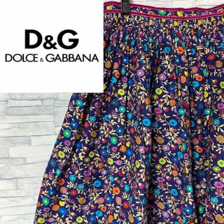 ドルチェアンドガッバーナ(DOLCE&GABBANA)の【希少】イタリア製 ドルチェアンドガッバーナ スカート 花柄 フレアスカート(ひざ丈スカート)