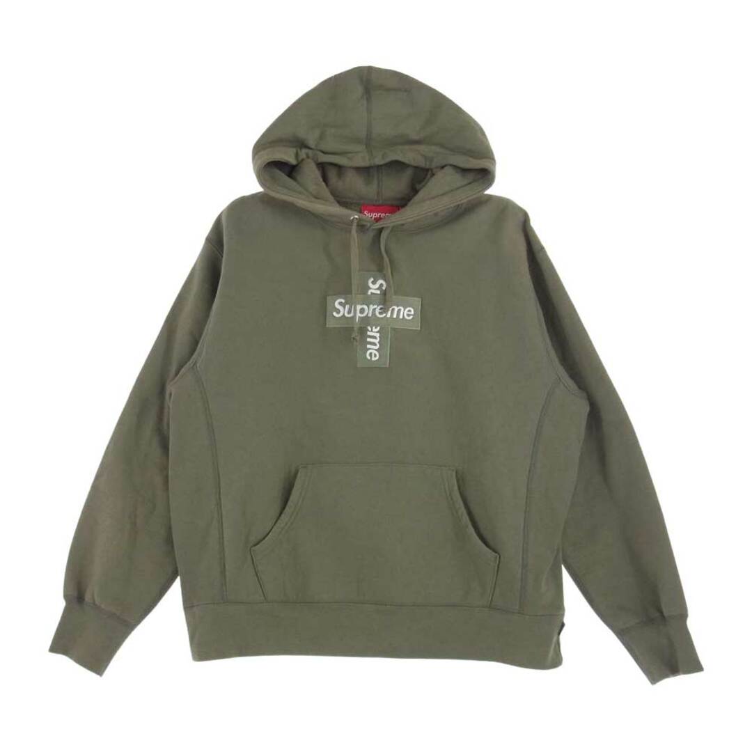 Supreme シュプリーム スウェット 20AW Cross Box Logo Hooded Sweatshirt クロス ボックス ロゴ フーデッド スウェット パーカー モスグリーン系 S