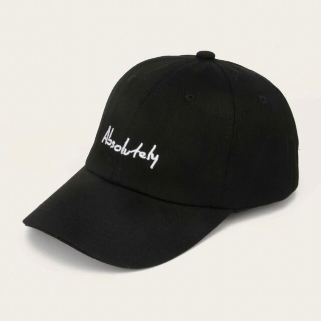 黒 レディース メンズ シンプル ロゴキャップ 帽子 フリーサイズ 父の日 メンズの帽子(キャップ)の商品写真
