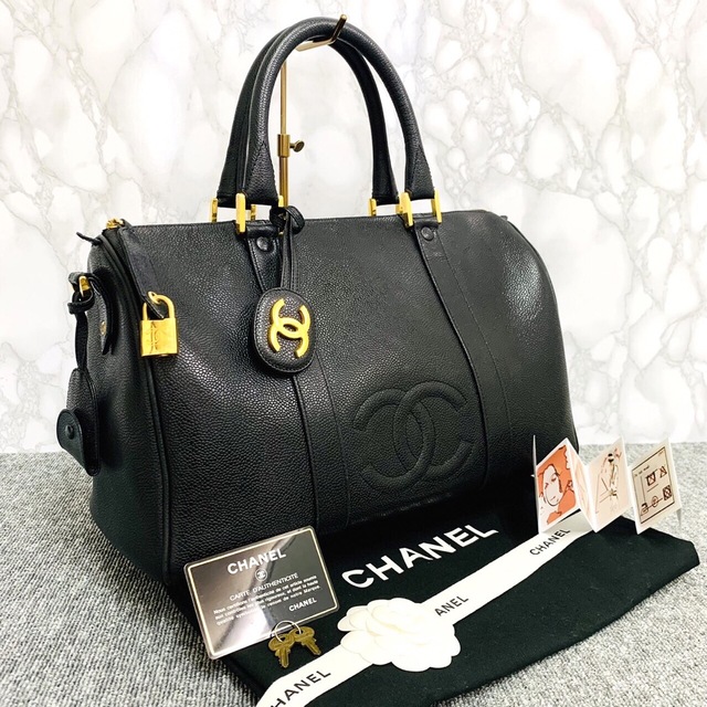 CHANEL(シャネル)の✴︎美品　CHANEL シャネル ココマーク キャビアスキン ボストンバッグ レディースのバッグ(ボストンバッグ)の商品写真