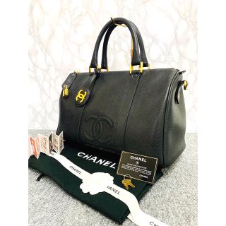 シャネル(CHANEL)の✴︎美品　CHANEL シャネル ココマーク キャビアスキン ボストンバッグ(ボストンバッグ)