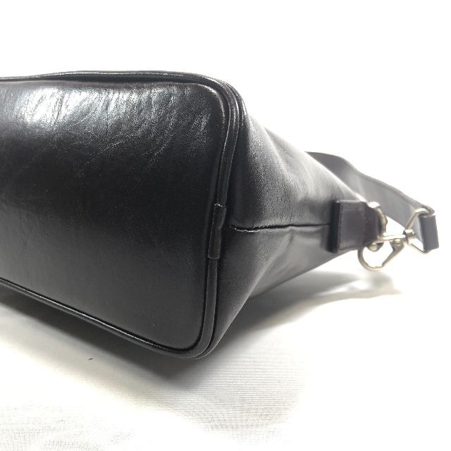 【美品】ヒロフ Hロゴ レザー ハンドバッグ ダークブラウン レディースのバッグ(ハンドバッグ)の商品写真