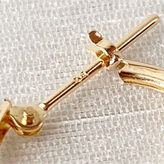最安値!【2×15mm/ゴールド】18金*甲丸フープピアス*ペア*刻印入