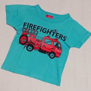 オジコ(OJICO)の2A（80）　OJICO　オジコ　消防車＆ゾウさんプリント(Ｔシャツ)