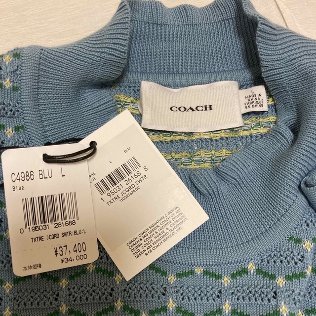 COACH コットン　トップス　ニット　タグあり 3