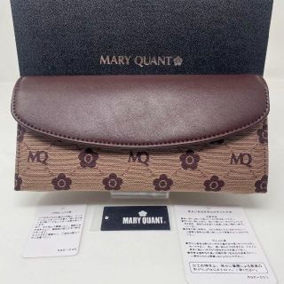 マリークワント(MARY QUANT)の未使用 MARY QUANT 長財布 ジャガード フラップ ブラウン モノグラム(財布)