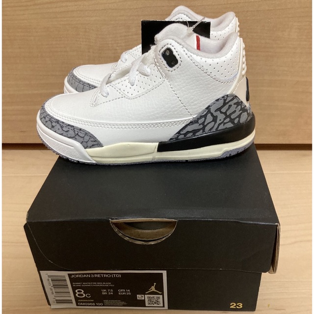 【新品】エアジョーダン3 AirJordan3 White Cement TD