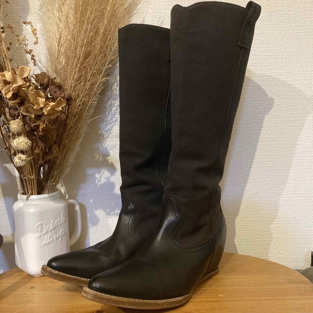 ブーツ マルタンマルジェラ インヒール ロングブーツ 22 size37 7500円