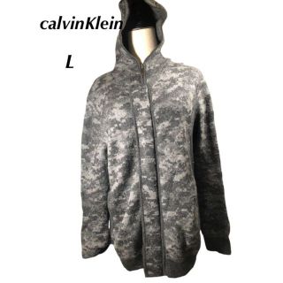 カルバンクライン(Calvin Klein)のカルバンクライン　グレー系　メンズ　長袖パーカー　L  限定品(パーカー)