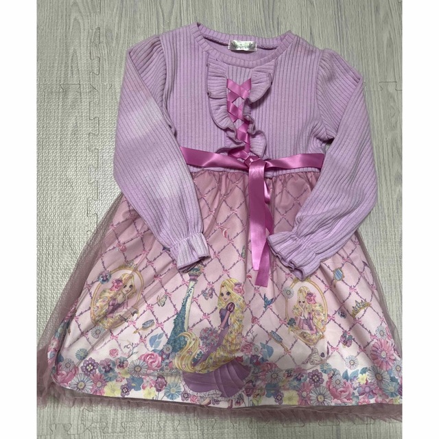 しまむら(シマムラ)のDisney Princess リボンピンクドレスワンピース130 キッズ/ベビー/マタニティのキッズ服女の子用(90cm~)(ワンピース)の商品写真