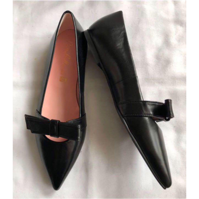 TOMORROWLAND(トゥモローランド)のプリティバレリーナ ELLA ポインテッドリボン　パンプス　新品ブラック23.5 レディースの靴/シューズ(バレエシューズ)の商品写真