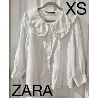 ザラ(ZARA)の【新品】ZARA フリルカラーコットンシャツ(シャツ/ブラウス(長袖/七分))