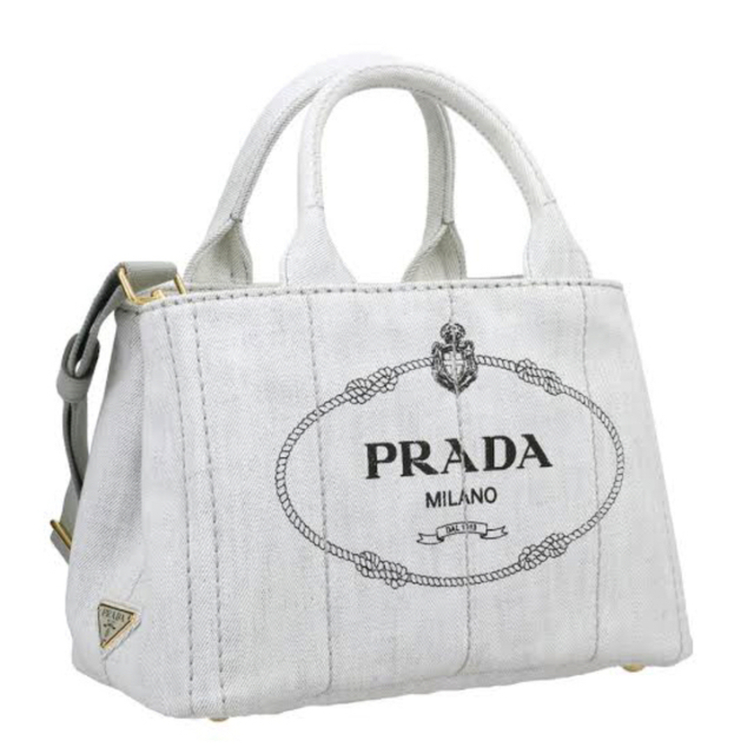 新品 PRADA バッグ プラダ カナパ トート ショルダーバッグ ビアンコ 白