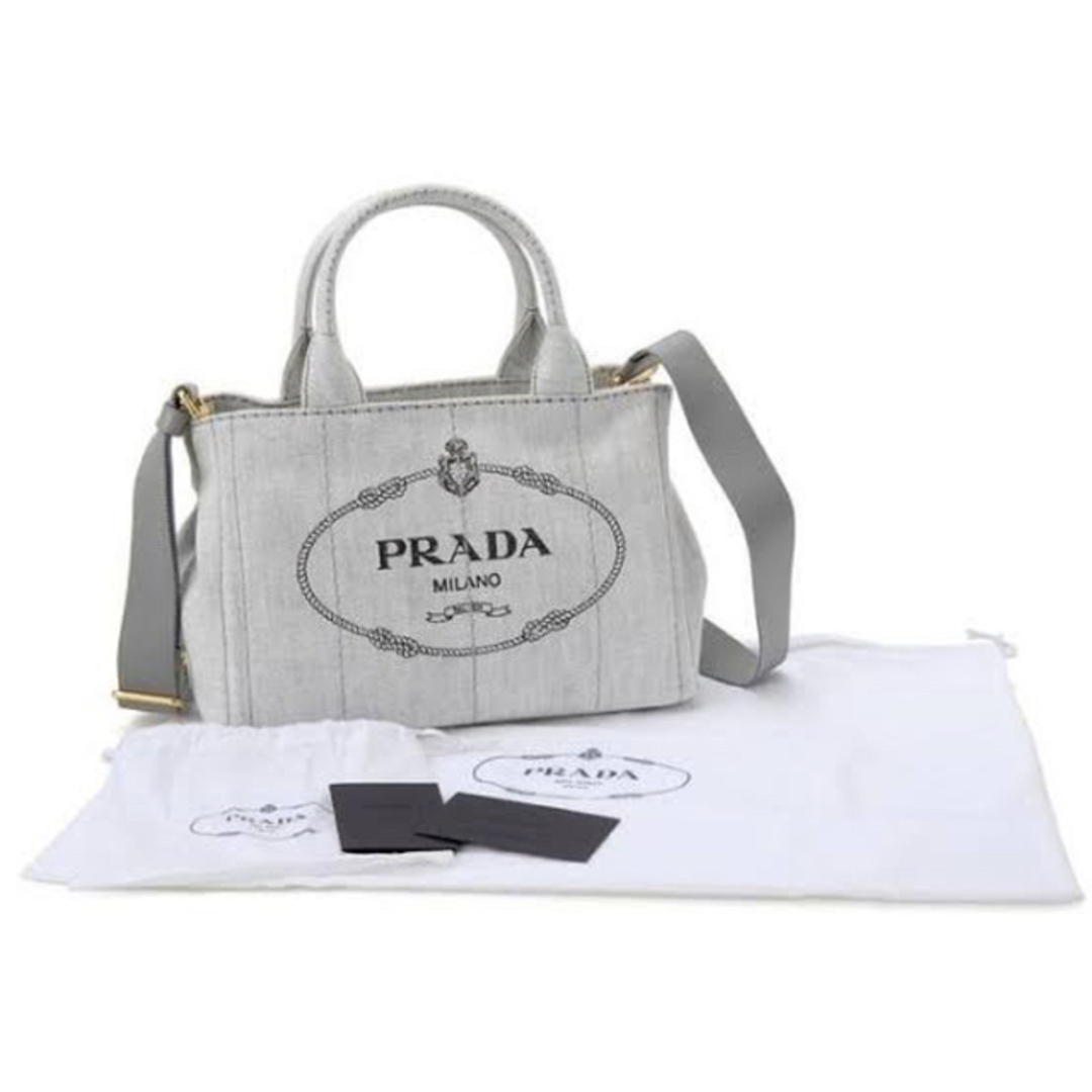 新品 PRADA バッグ プラダ カナパ トート ショルダーバッグ ビアンコ