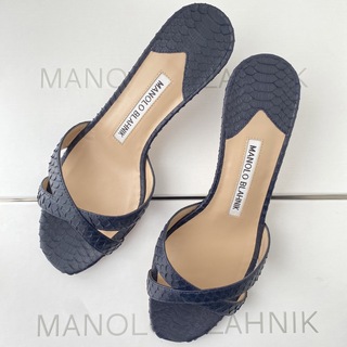 ラスト１【新品】MANOLO BLAHNIK マノロブラニク パイソン ミュール