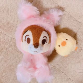 ディズニー(Disney)の【新品】ディズニー☆イースター ☆チップ☆ ふわふわぬいぐるみ ひよこ付チェーン(キャラクターグッズ)