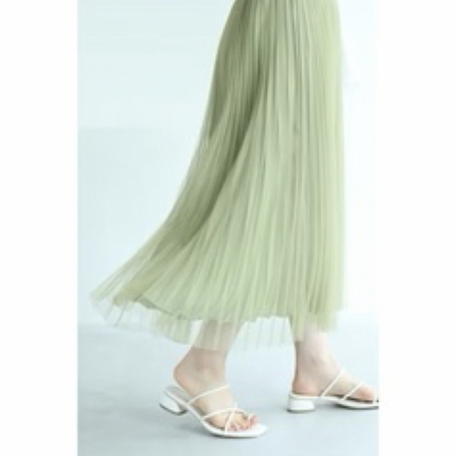 cawaii(カワイイ)の【新品タグ付き】リバーシブルな若草色プリーツミディアムスカート レディースのスカート(ロングスカート)の商品写真