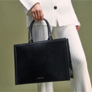 チャールズアンドキース(Charles and Keith)のチャールズアンドキース ラージダブルハンドル トートバッグ (トートバッグ)