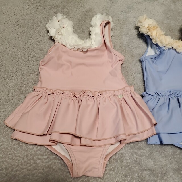 petit main(プティマイン)のプティマイン　petitmain　ワンピース水着　100 2枚セット キッズ/ベビー/マタニティのキッズ服女の子用(90cm~)(水着)の商品写真