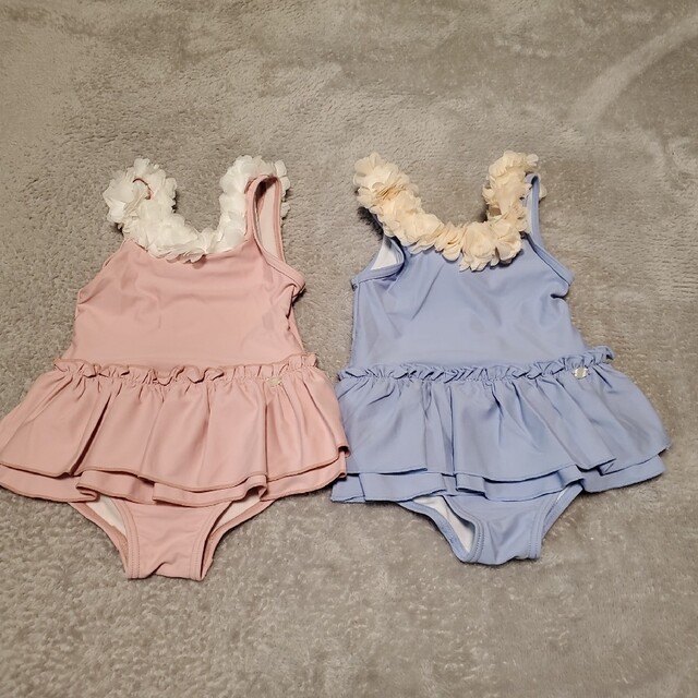 petit main(プティマイン)のプティマイン　petitmain　ワンピース水着　100 2枚セット キッズ/ベビー/マタニティのキッズ服女の子用(90cm~)(水着)の商品写真