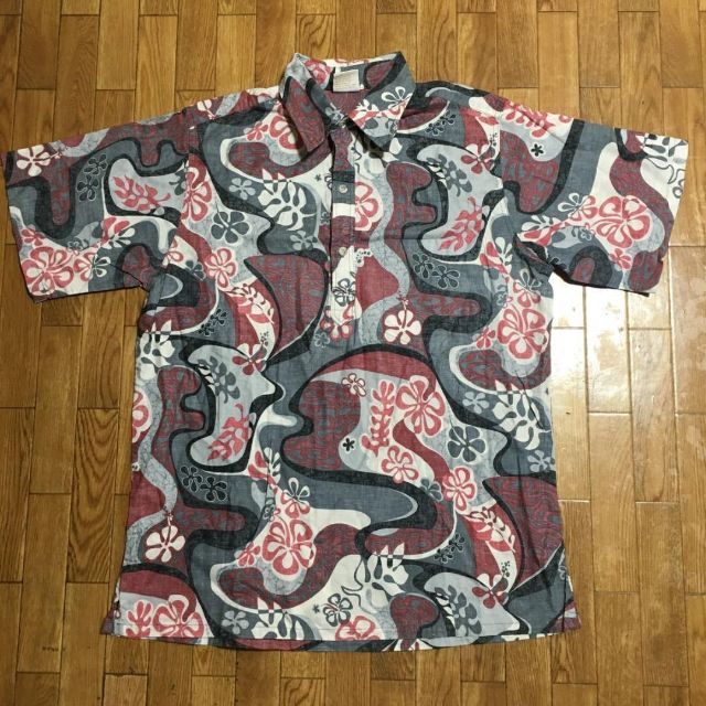 80～90s USA製 GO Barefoot 総柄 半袖シャツ L アロハ メンズのトップス(シャツ)の商品写真