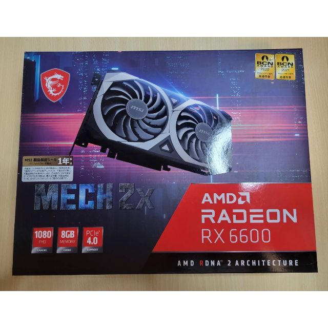 【未使用】MSI Radeon RX 6600 MECH 2X 8Gのサムネイル